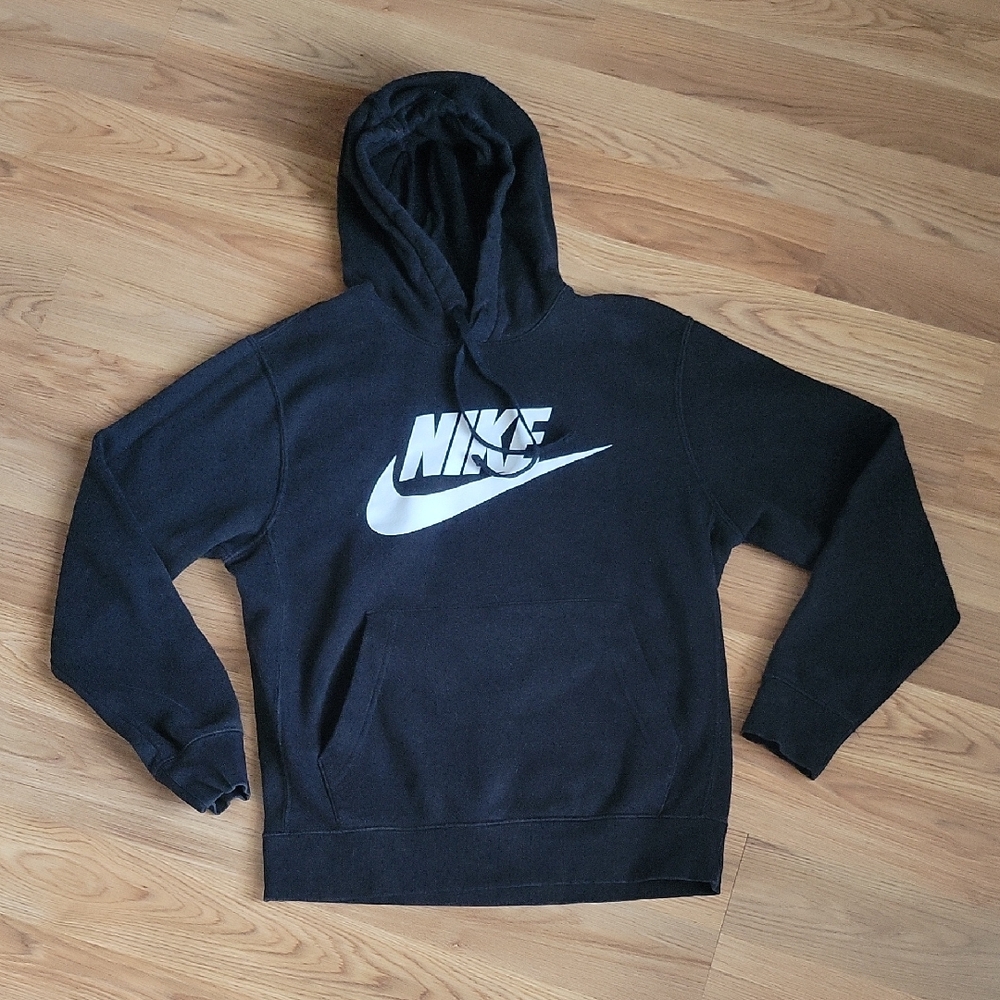 Nike Black Hoodie with White Swoosh Logo